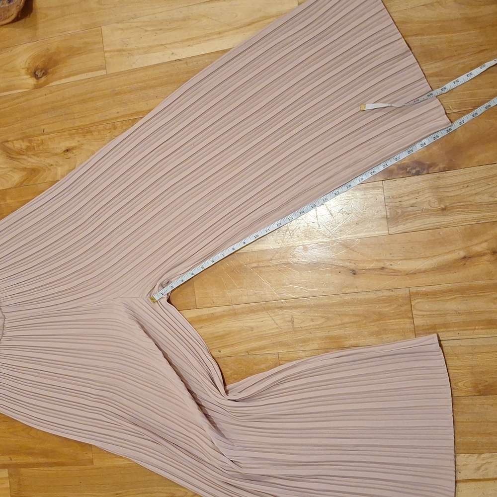Zara Dusty Pink Pleated Wide-Leg Jumpsuit with Belt - Picture 10 of 15